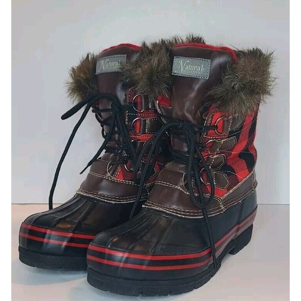 Women Natural Reflections Lumber Jill Lace Insulated Waterproof Pac Boots Size 9